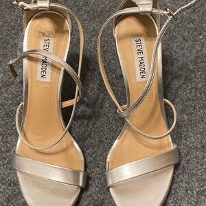 Champagne strappy heels!